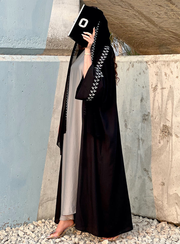 Black Abaya Set with Inner and Shyla