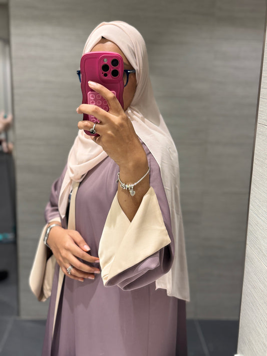 Reversible Abaya with Shaila , Mauve & Beige