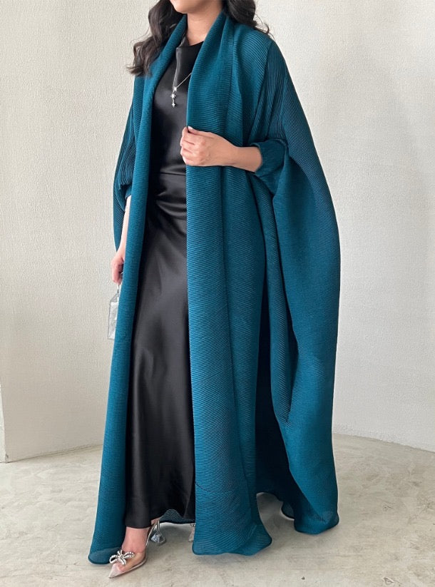 Teal Pleated Abaya with Shyla