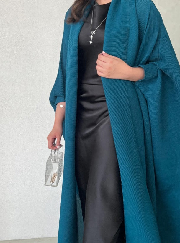 Teal Pleated Abaya with Shyla