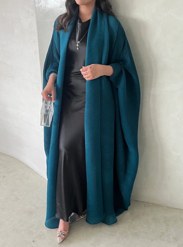 Teal Pleated Abaya with Shyla