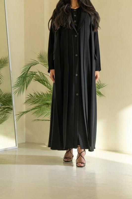 Black Crepe Blazer Abaya