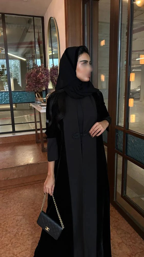 Winter Collection - 04, Black Valvet Abaya