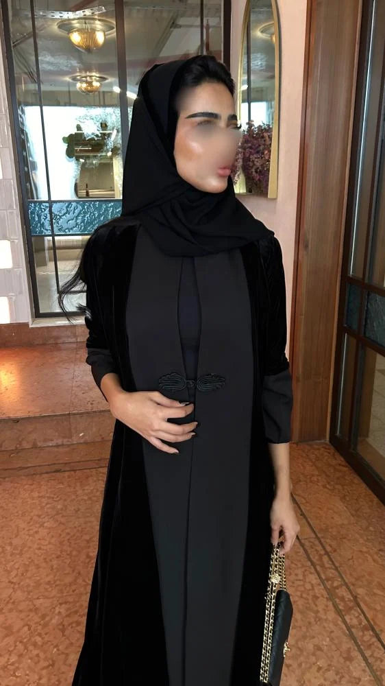 Winter Collection - 04, Black Valvet Abaya