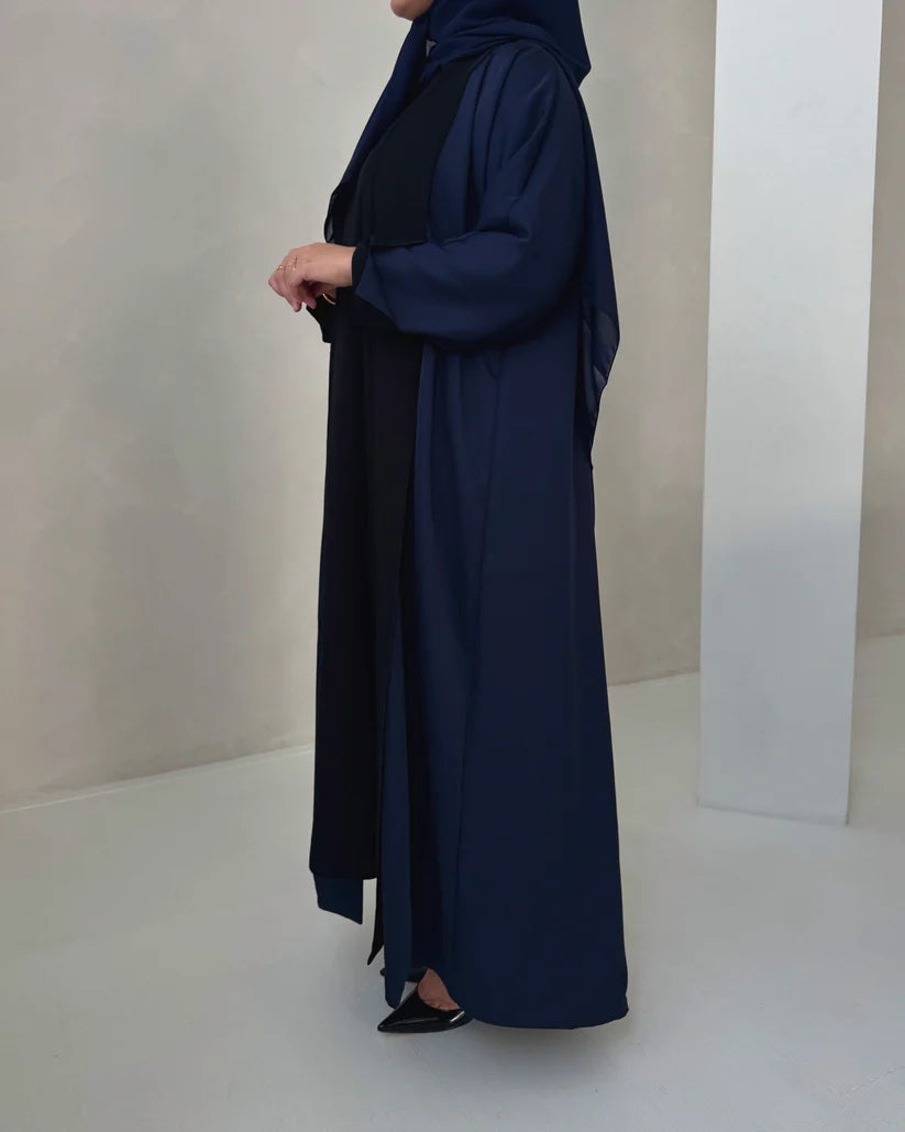 Nada Reversible Abaya - Black and Blue