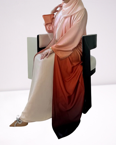 Ombre A line Abaya with matching Shyla