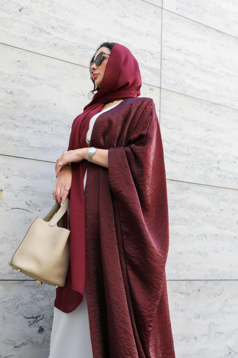 Burgundy Abaya with Shaila