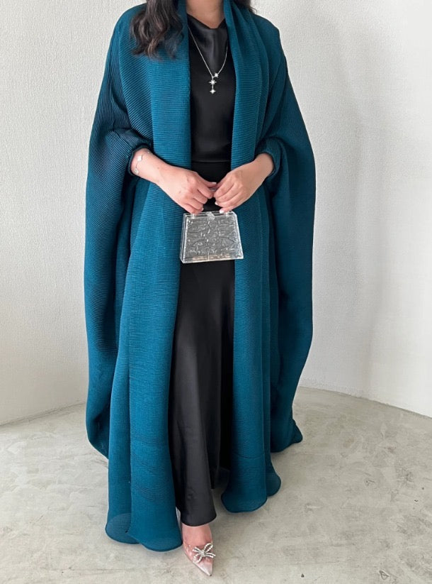 Teal Pleated Abaya with Shyla