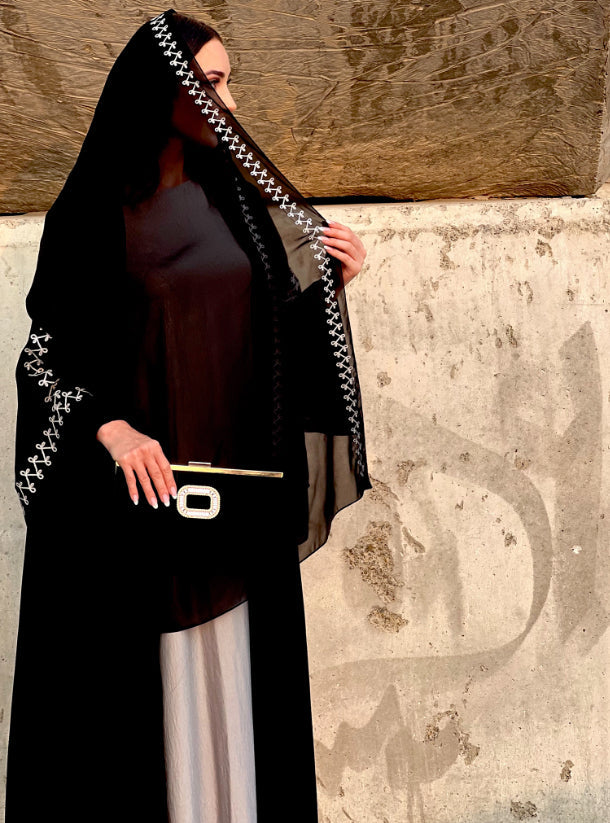 Black Abaya Set with Inner and Shyla