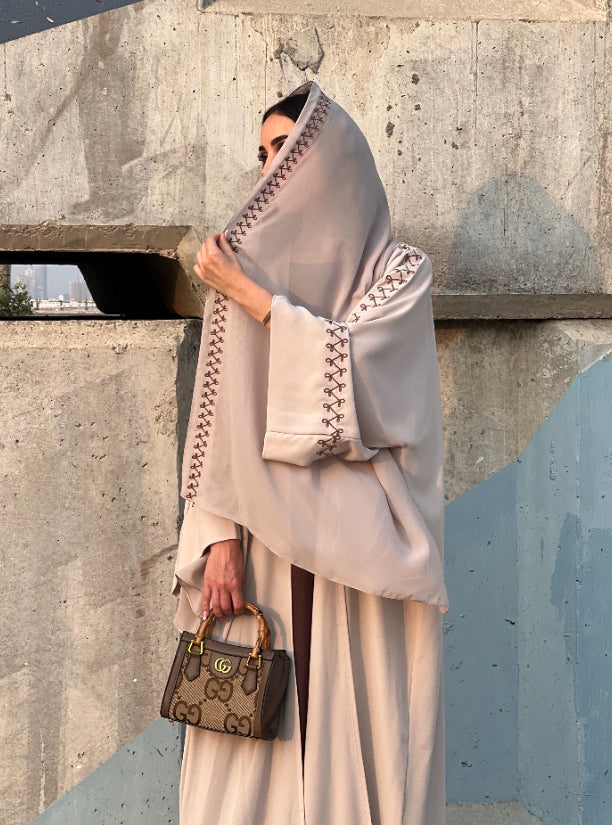 Brown Abaya Set with Inner and Shyla