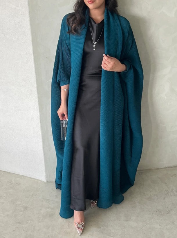 Teal Pleated Abaya with Shyla