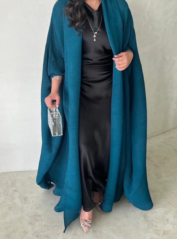 Teal Pleated Abaya with Shyla