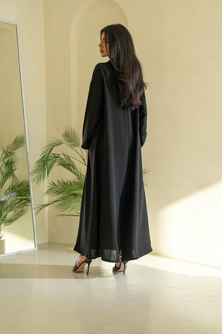 Black Crepe Blazer Abaya