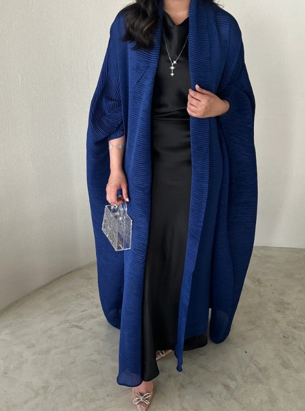 Royal Blue Pleated Abaya with Shyla