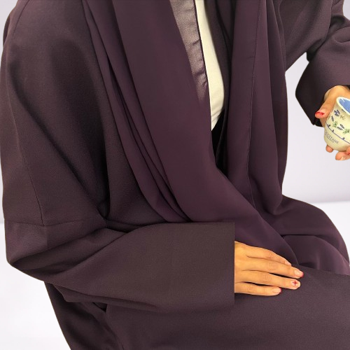 Purple A cut Abaya with Shaila