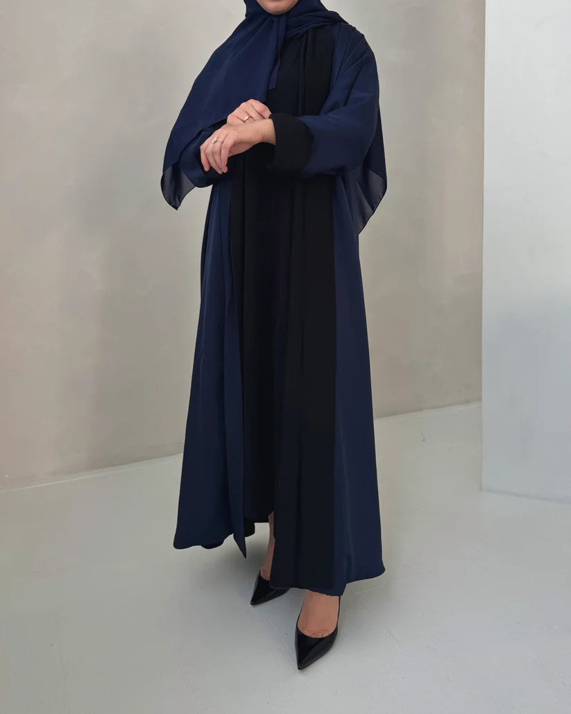 Nada Reversible Abaya - Black and Blue