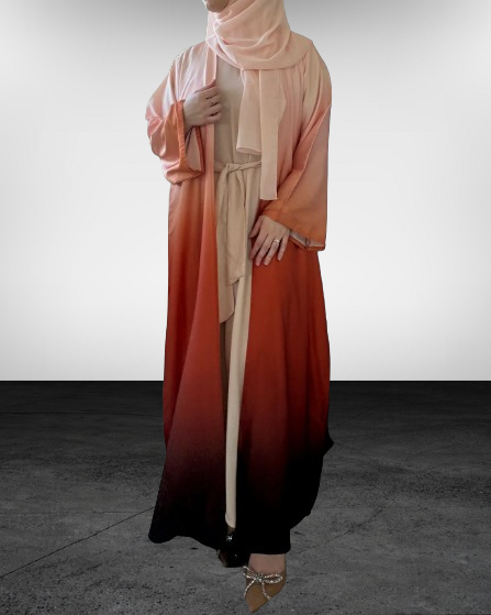 Ombre A line Abaya with matching Shyla