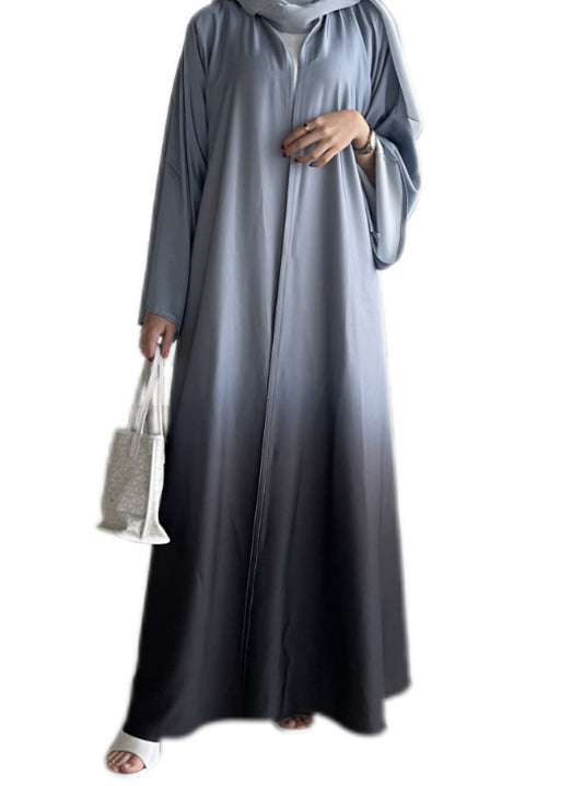 Ombre A line abaya, Grey