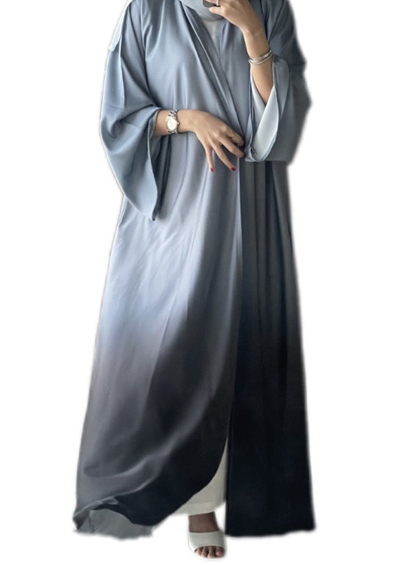 Ombre A line abaya, Grey