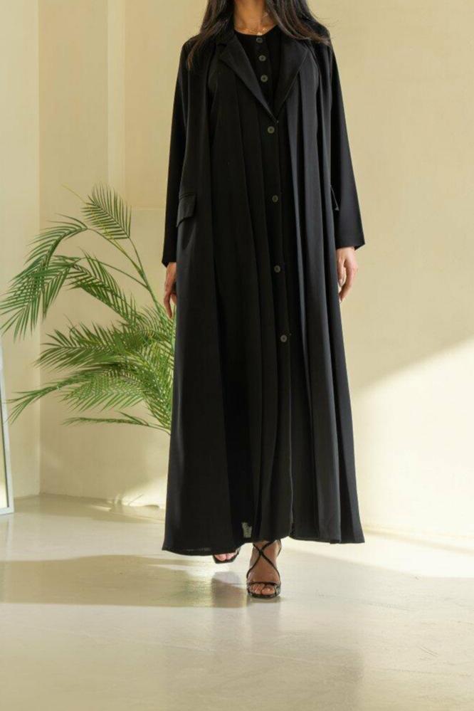 Black Crepe Blazer Abaya