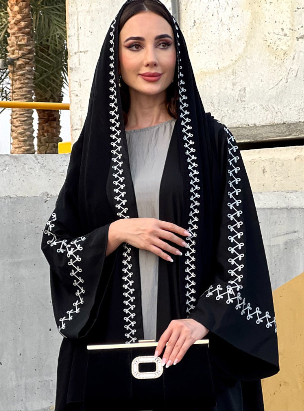 Black Abaya Set with Inner and Shyla