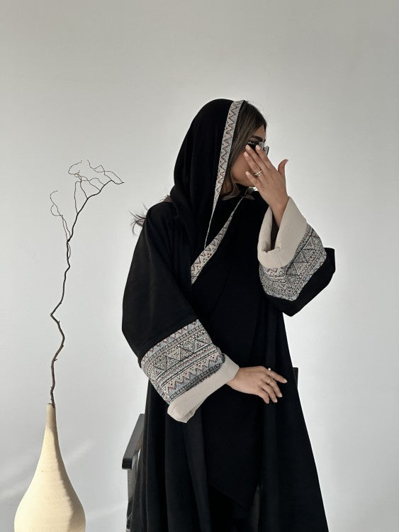 Embroidered Abaya Black with Shyla