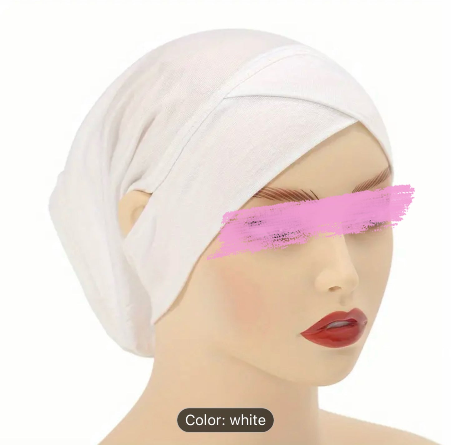 ComfortCap-Hijab with Ear Cut Design for Pain-Free Wear, White