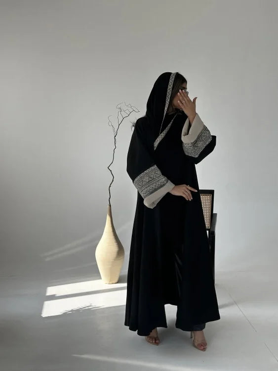 Embroidered Abaya Black with Shyla