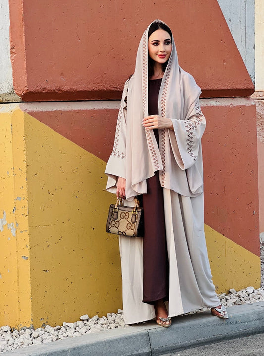 Brown Abaya Set with Inner and Shyla