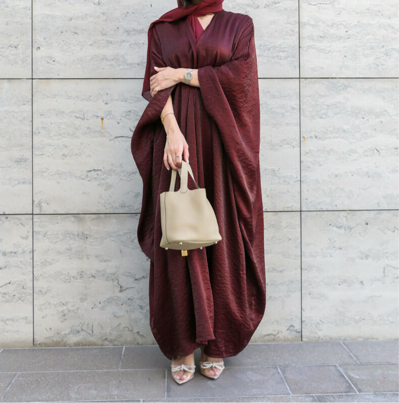 Burgundy Abaya with Shaila