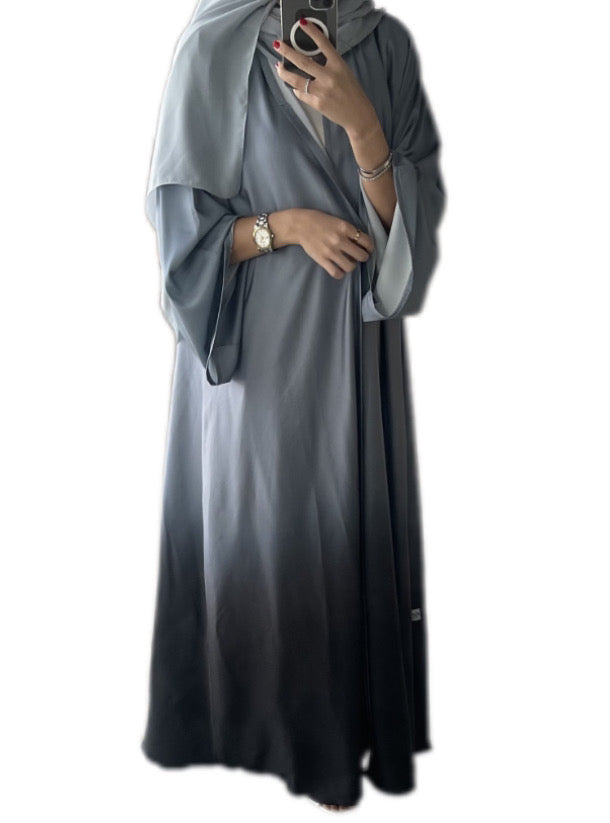 Ombre A line abaya, Grey