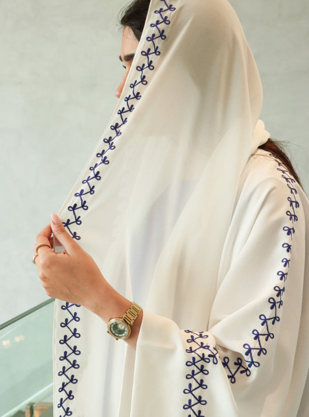 White Abaya Set with Inner and Shyla