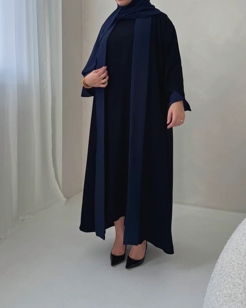 Nada Reversible Abaya - Black and Blue