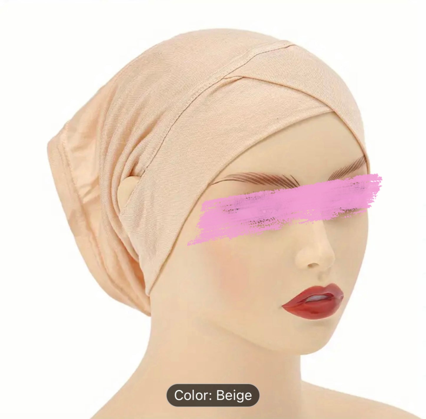 ComfortCap-Hijab with Ear Cut Design for Pain-Free Wear, Beige