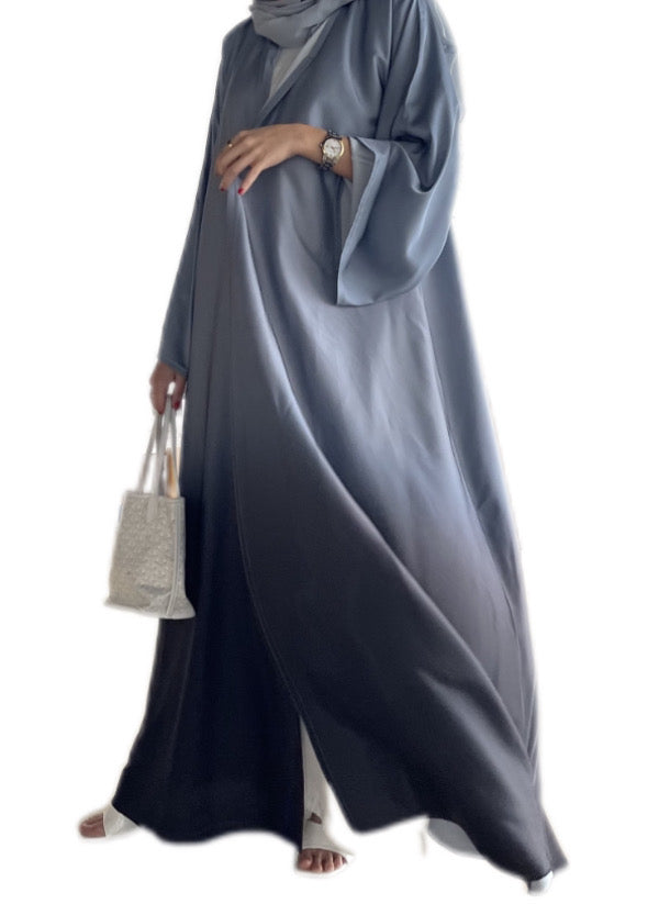 Ombre A line abaya, Grey