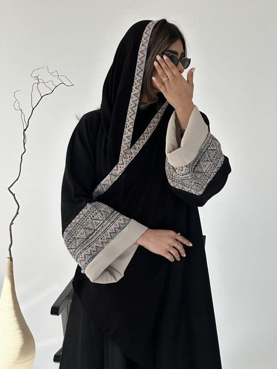 Embroidered Abaya Black with Shyla