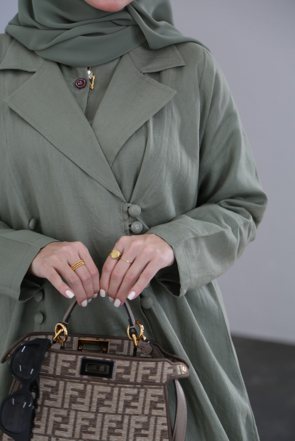 Linen Blazer with Buttons and Shyla, pistachio