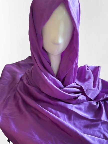 Festive Satin Hijab, Purple