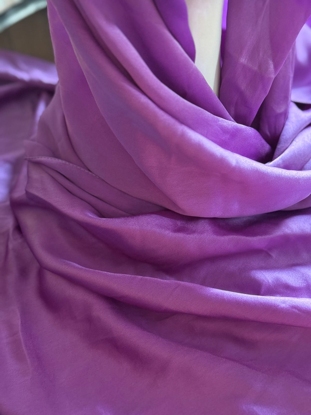 Festive Satin Hijab, Purple