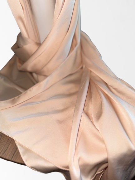 Festive Satin Hijab, Nude