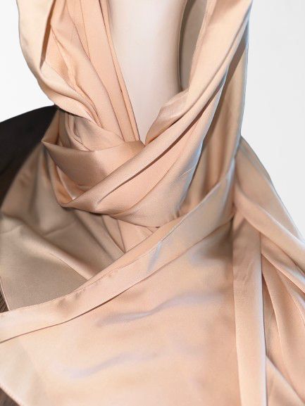 Festive Satin Hijab, Nude