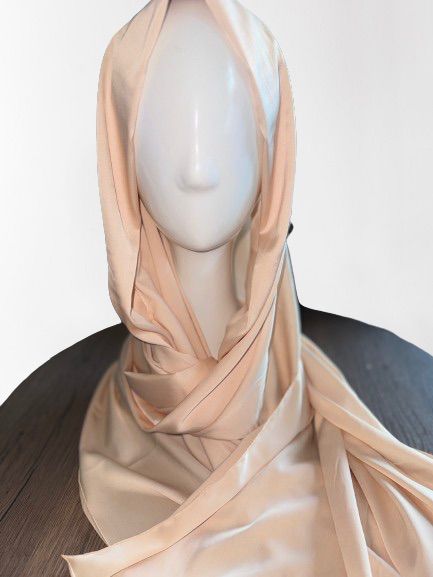 Festive Satin Hijab, Nude