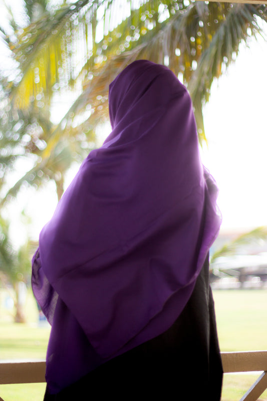 Relaxed Soft Lawn Hijab, Purple