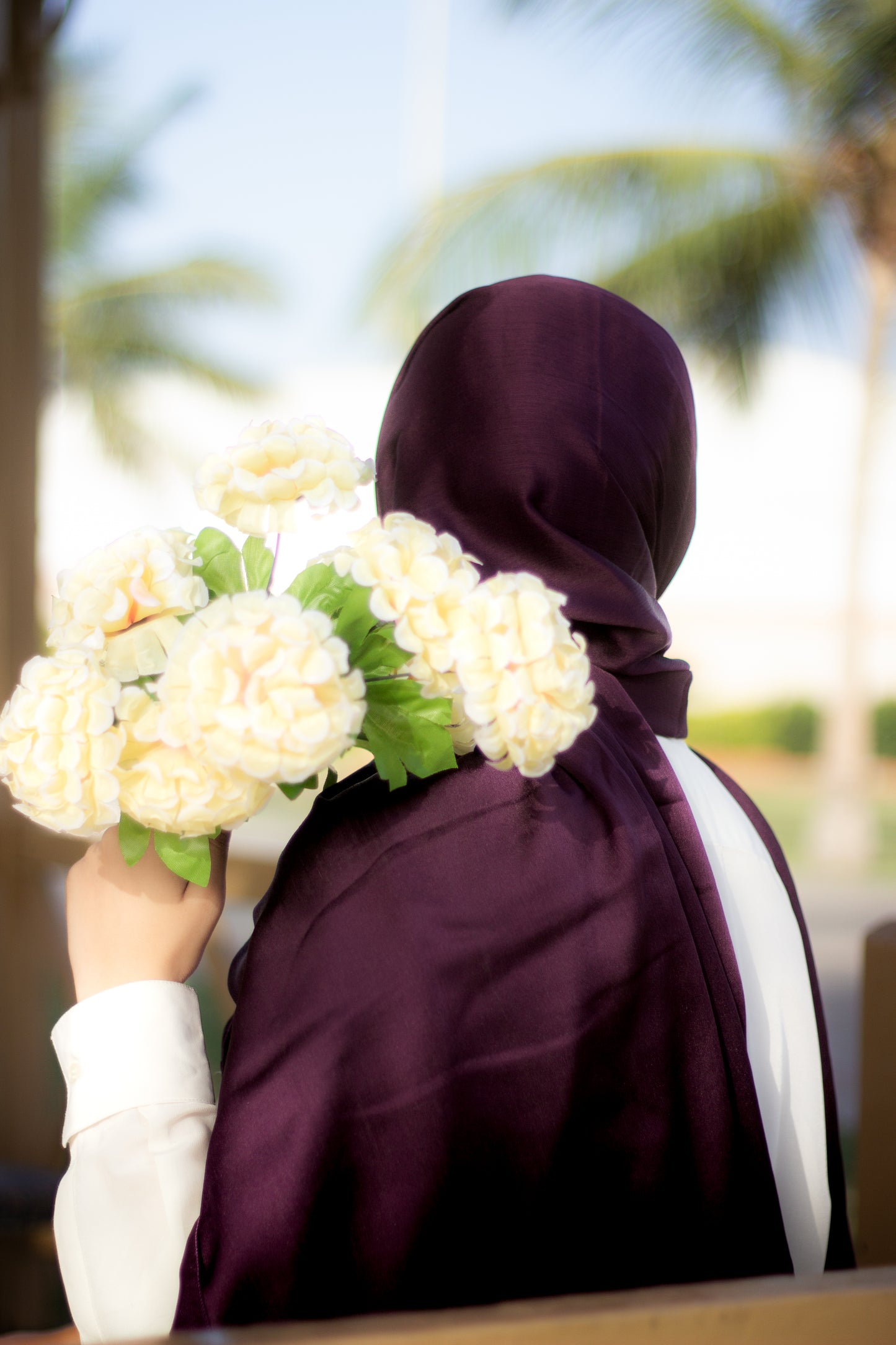 Divine Crinkle Silk Hijab, Deep Purple