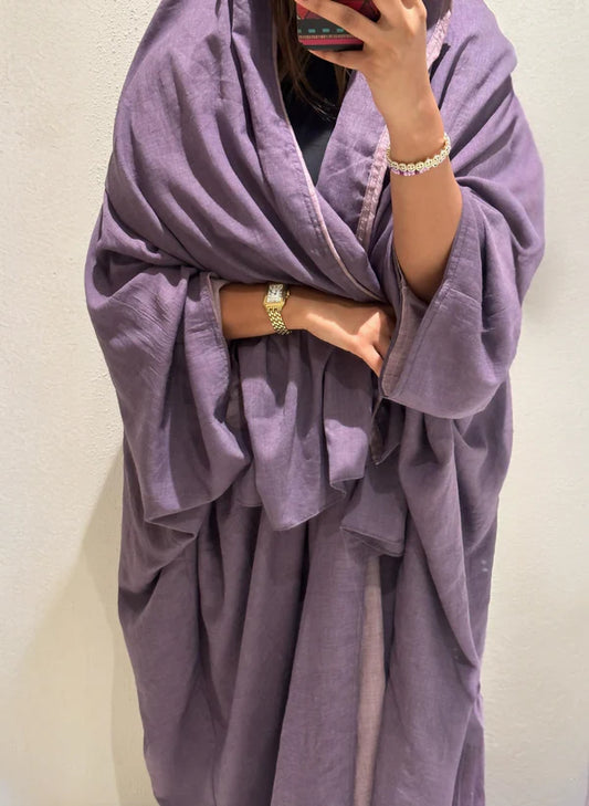 Lavender Bliss Double-Sided Linen Abaya