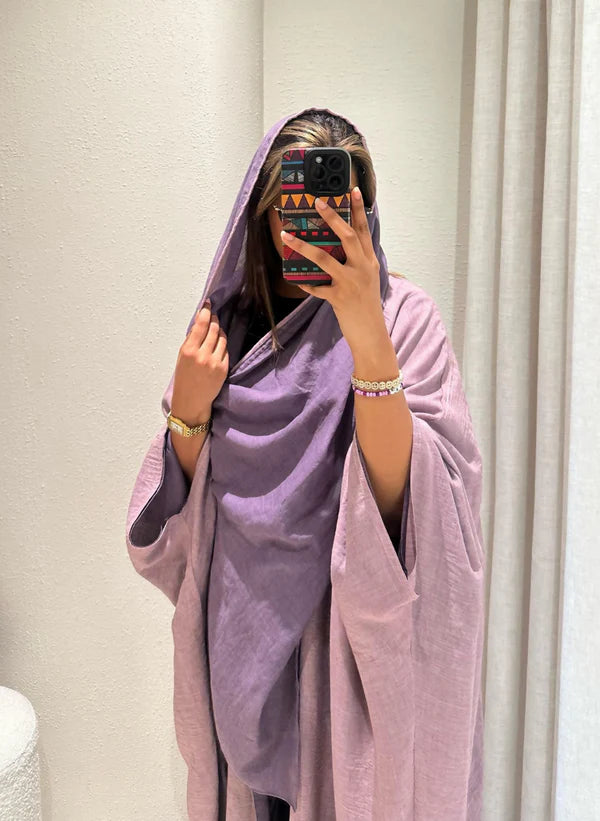 Lavender Bliss Double-Sided Linen Abaya