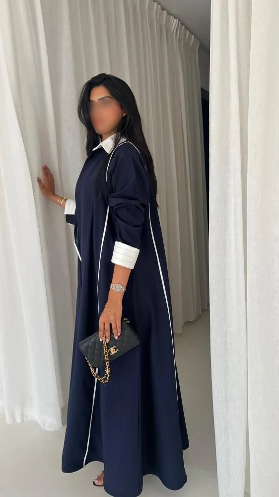 Navy Blue Cloche Abaya