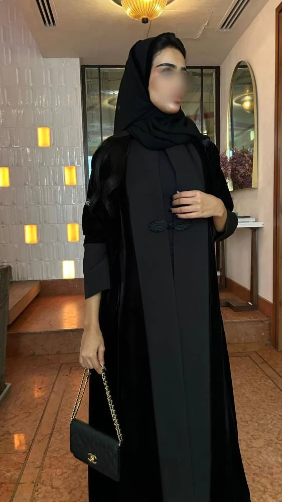 Winter Collection - 04, Black Valvet Abaya