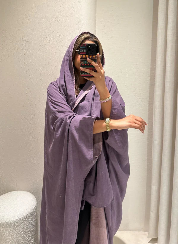 Lavender Bliss Double-Sided Linen Abaya