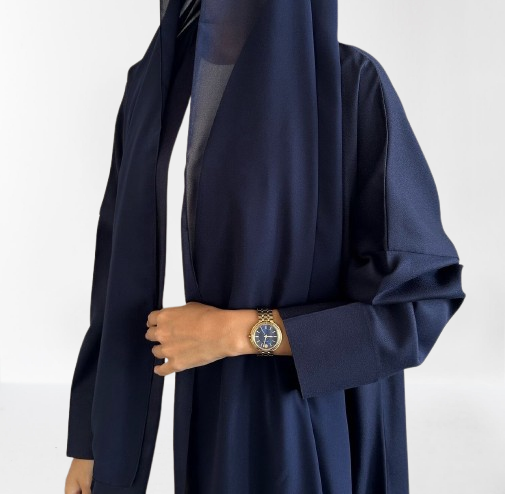 Blue A cut Abaya with Shaila